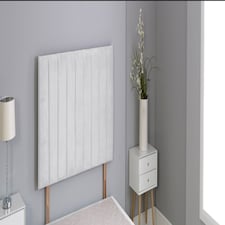 White Plush Velvet 9 Panel Headboard White | 2FT6 Small Single 26"inch Headboard