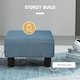 image 5 of HOMCOM Linen Fabric Footstool, Small Foot Rest, Rectangle Sofa Stool for Bedroom Living Room, Blue