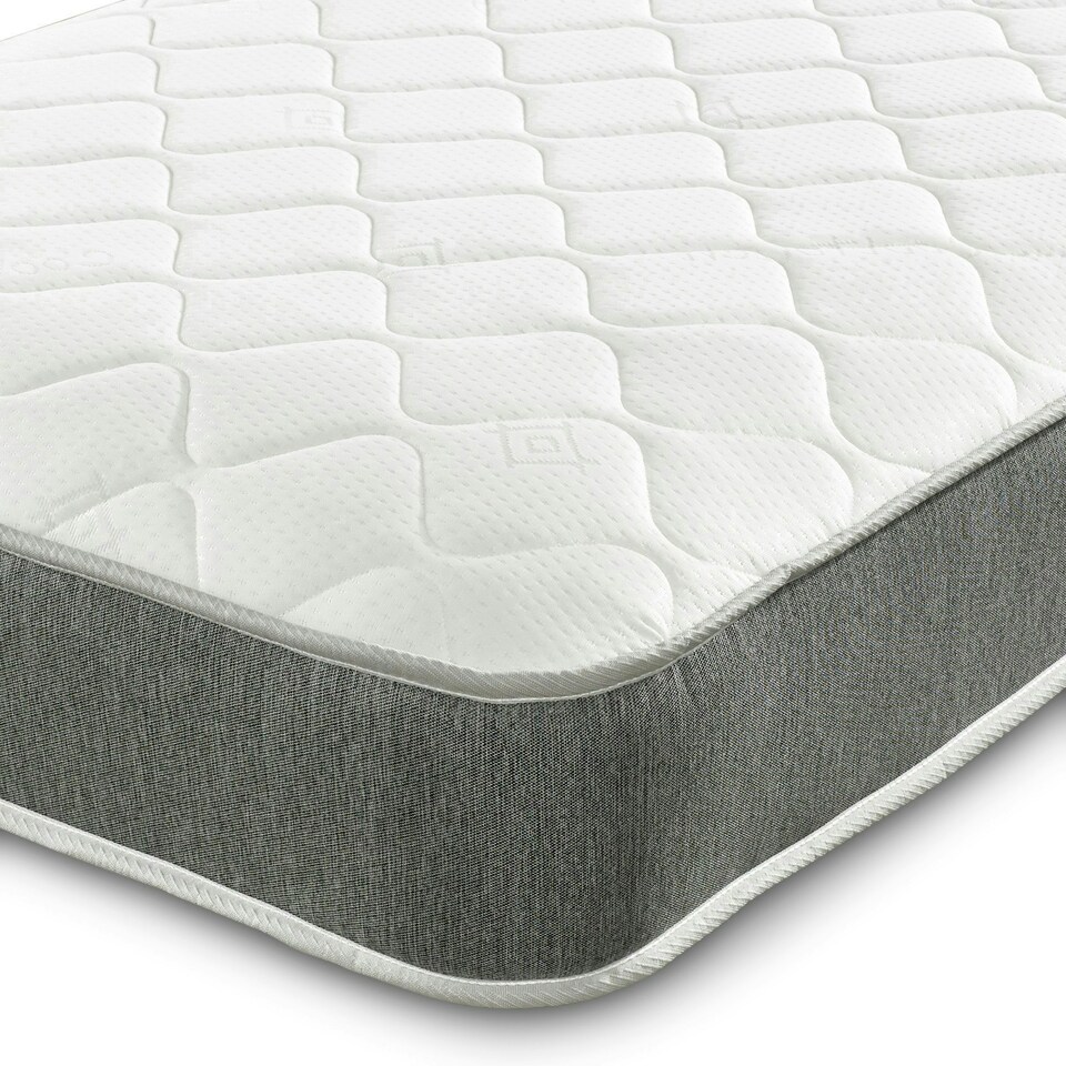 image 1 of 7-Inch Hybrid Sprung Mattress - Soft Firmness Deep Quilted Sleep Surface Grey | King
