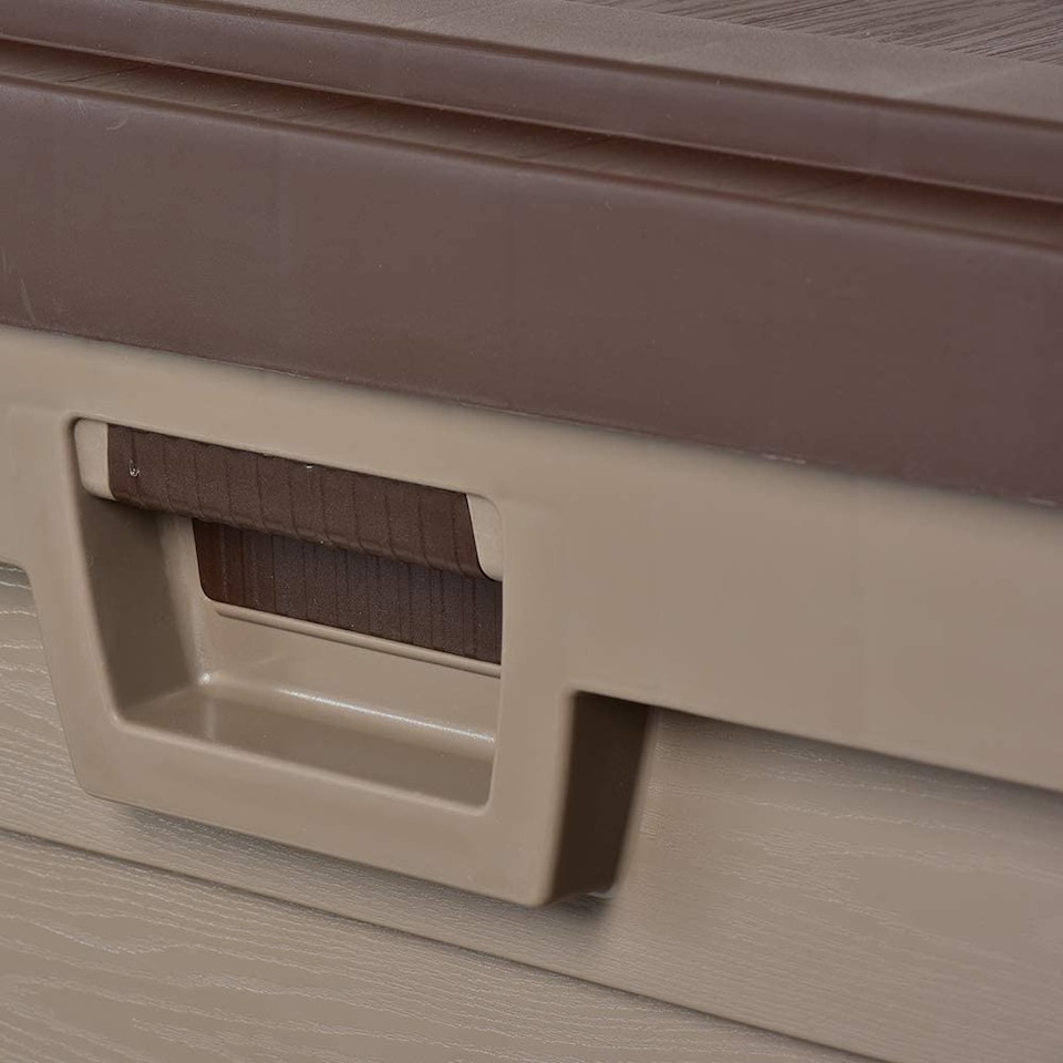 image 1 of 440L Garden Cushion Storage Box / Chest Sit on Lid | Brown | Brown