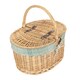 image 2 of Buff Oval Picnic Basket with Cream Tartan Lining | Green | Green