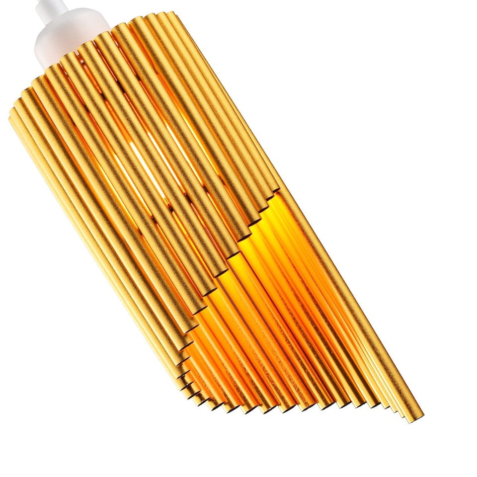 image 1 of Modern Designer Satin Gold Tubular Bells Styled Ceiling Pendant Light Shade | Gold | Gold | 1