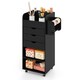 image 1 of COSTWAY Rolling Craft Storage Cart Utility Cart Black
