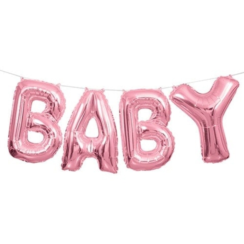 image 1 of Pink Baby Air Fill Foil Balloon Kit 35cm