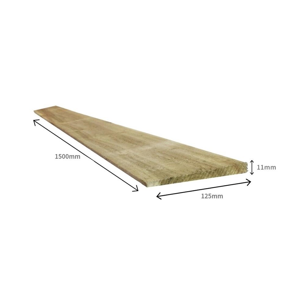 image 1 of Snowdon Timber Garden Feather Edge Fence Board Treated (L) 1.5m (W) 125mm (T) 11mm 10 Pack