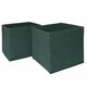 image 1 of OHS 2 x Plain Folding Storage Cube Boxes, 27x27cm - Forest Green