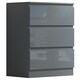 image 4 of FWStyle Stora 3 Drawer Chest of Drawers - Grey Gloss Front