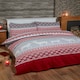image 5 of Fairisle Reindeer Pure Cotton Bed Cover Sheet Set Red | Double
