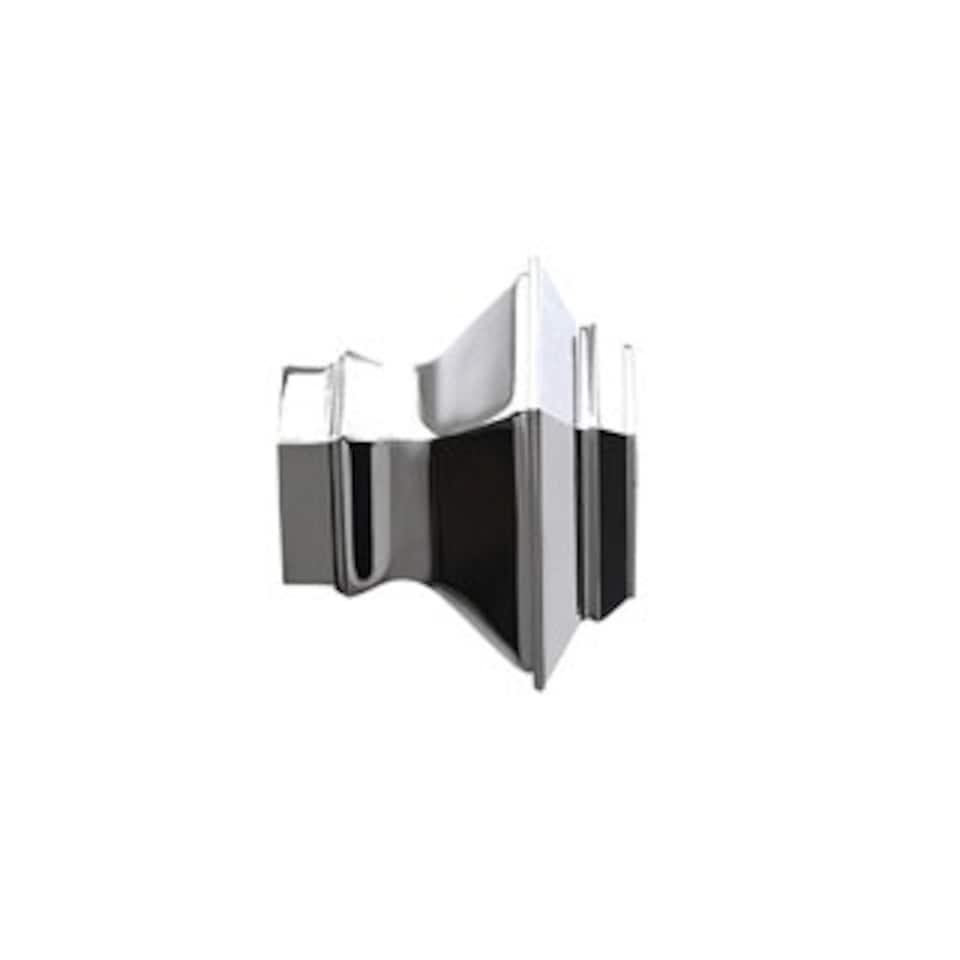 image 1 of 35mm Fixed Length Metal Curtain Pole Set Chrome Aztec Finial 360cm | Silver | Silver