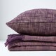 image 5 of Homescapes Nirvana Slub Cotton Mauve Throw - 225 x 255 cm Purple