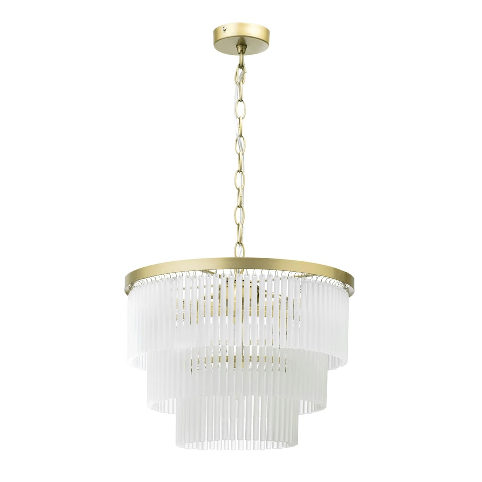 image 1 of BHS Aubrey Frosted Glass Ceiling Pendant, Brass | Gold | Brass | 1