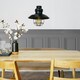 image 2 of ValueLights Penglai Black Ceiling Pendant Light Shade with B22 LED Filament Bulb Black