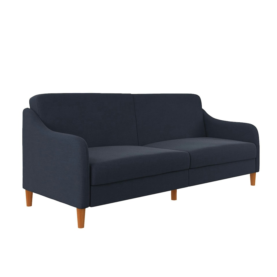 image 1 of Jasper coil 3-seater Sofa Bed in navy fabric Blue | NAVY