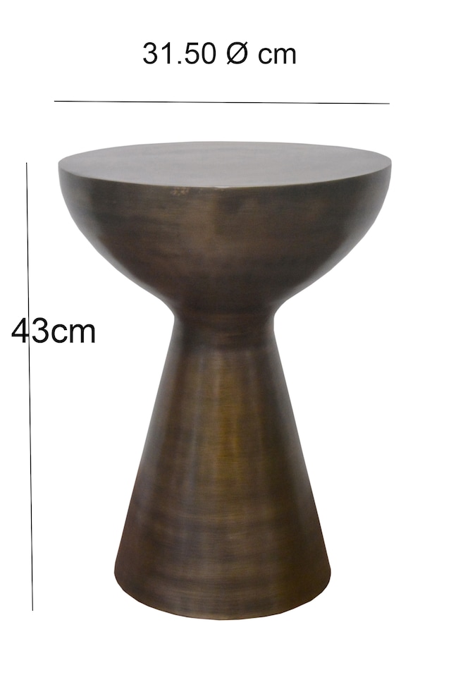 image 1 of Luna Metal Hand-Crafted Side Table,Antique Brass
