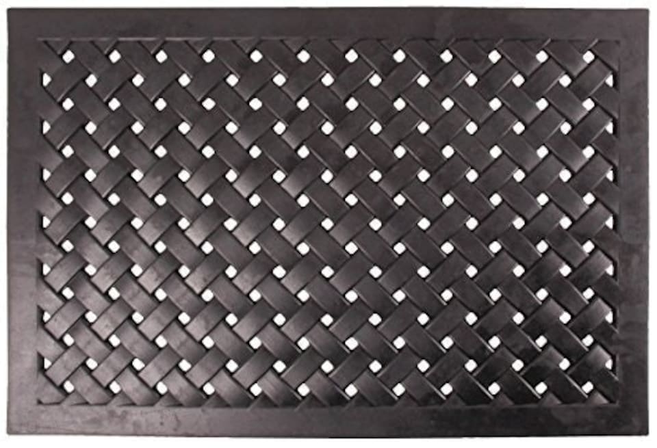Doormat Braided Black Rubber 75 X 45Cms