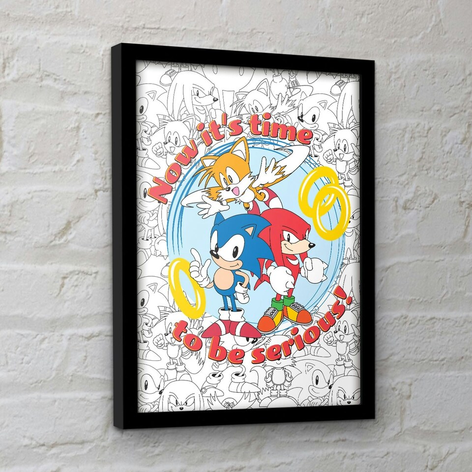 image 1 of Sonic The Hedgehog (It's Time To Be Serious) Framed 30x40cm Print