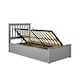 image 1 of Francis Grey Wooden Ottoman Bed And Quartz 1000 Pocket Sprung Mattress Single N/A