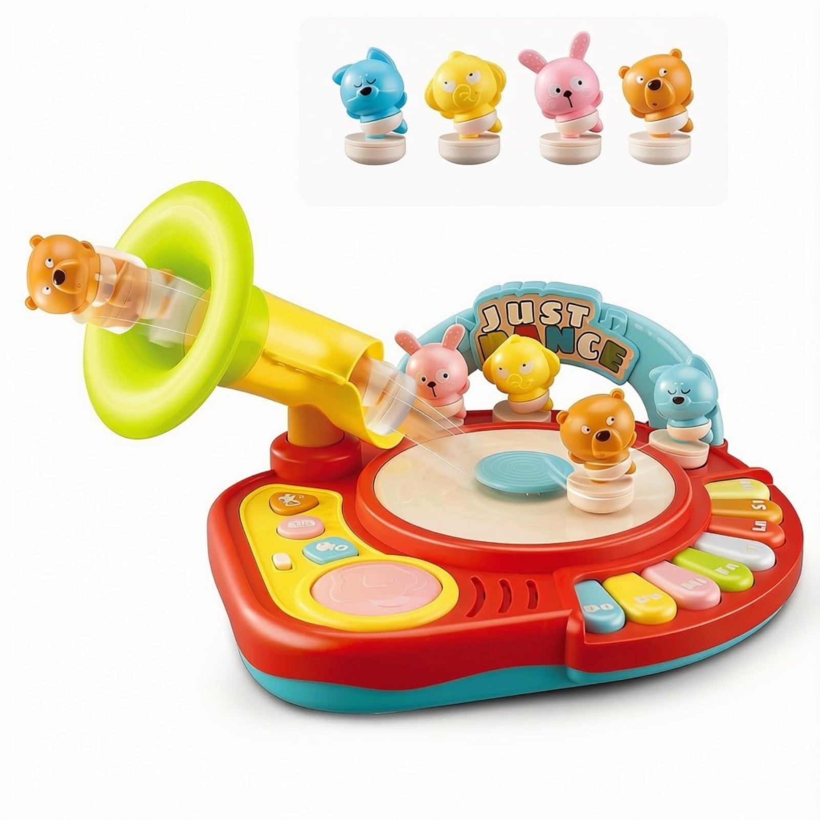 Baby Musical Piano Toy with 4 Dancing Animal Figures - Interactive Toddler Keyboard Learning Toy with Music, Lights & Drum Sounds – Educational Gift for Ages 1-4