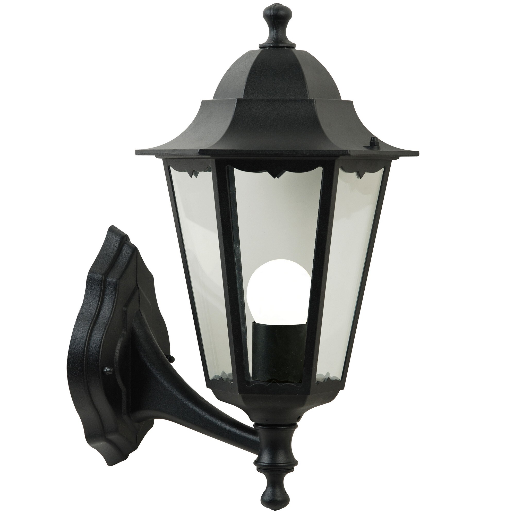 Nordlux Cardiff Outdoor Wall Light Black Aluminium Solar E27 Sensor Weatherproof - Mains Powered, IP44 Black Black