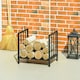 image 9 of Outsunny Firewood Log Holder Wood Storage Rack w/ Handles Outdoor Indoor, Black