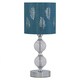 image 2 of First Choice Lighting Set of 2 Chrome Two Ball Table Lamps with Teal Fern Shades Chrome | Green