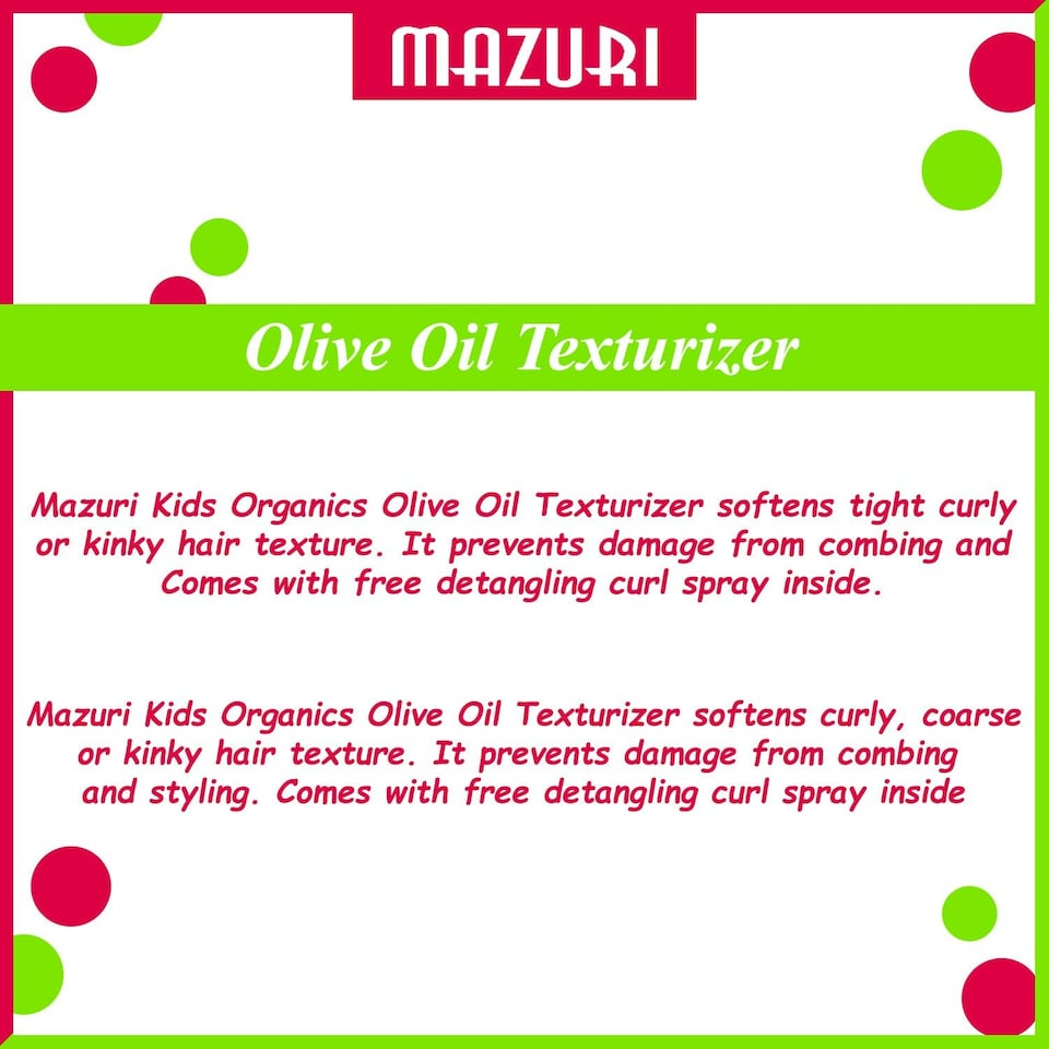 image 1 of Mazuri Kids Olive Oil Texturizer 1 Application Regular 1 Application / Regular