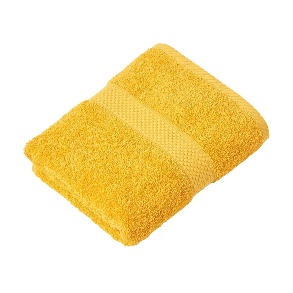 image 1 of Homescapes Turkish Cotton Bath Towel Set of 2 - Ochre | Yellow