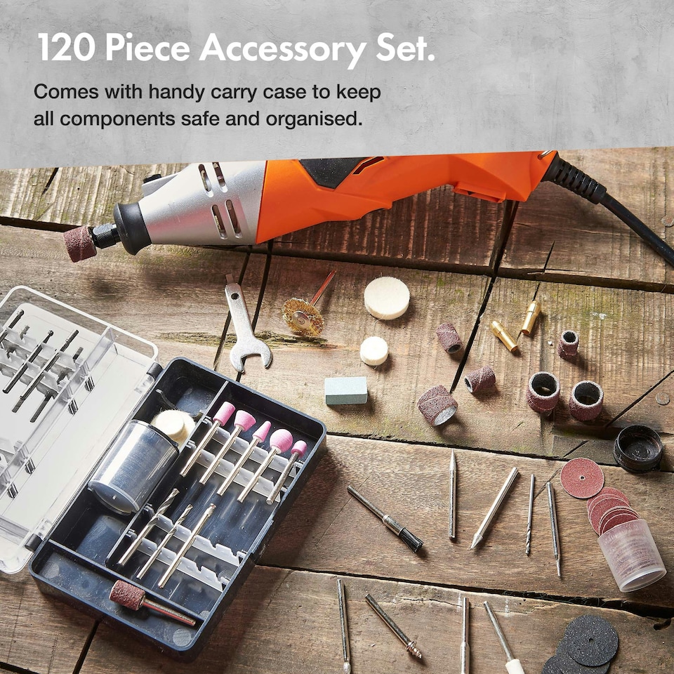 image 1 of VonHaus 120 Piece Rotary Tool with Storage Case