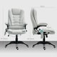 image 7 of HOMCOM Heated Vibrating Massage Chair with Reclining Function, Light Grey