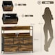 image 5 of HOMCOM Bedroom Chest of Drawers, Fabric Dresser with 5 Drawers, Storage Organiser Unit with Open Shelves and Metal Frame for Living Room, Entryway, Rustic Brown