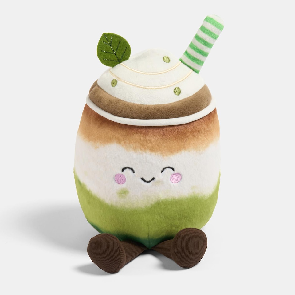 image 1 of OHS Sweetie Pie Filled Novelty Scatter Cushion Soft Fleece Toy Pillow | Green | Mandy the Matcha