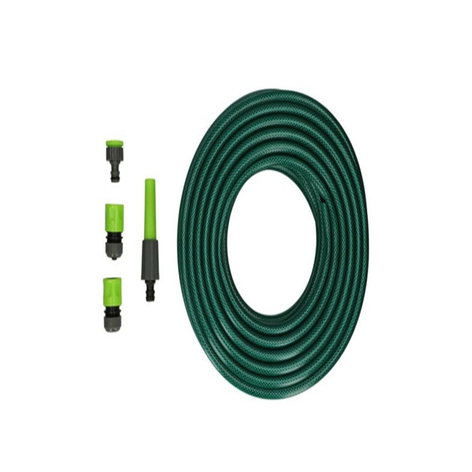 image 1 of 30M Flexible Garden Hose Set with Connectors - Leak-Proof Lightweight and Kink-Free 30M Watering Hose Kit for Home Lawn and Plant Care Green