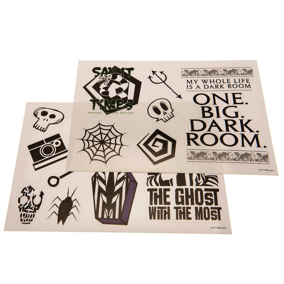 image 1 of Beetlejuice Sticker Sheet - Green/Black/White - One Size