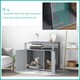 image 2 of PawHut Wood Cat Litter Box Enclosure Furniture w/ Adjustable Interior Wall Grey