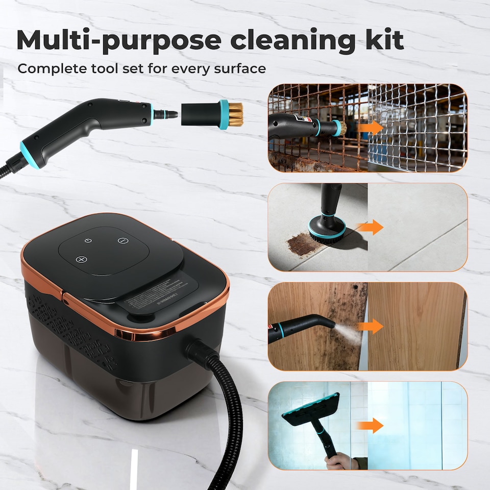 image 1 of Spector Steam Cleaner Portable Multipurpose Steamer with Tools 6 Level 1600ml