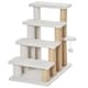 image 1 of PawHut Pet Stair with 4-step Climb Ladder, Scratching Posts, White