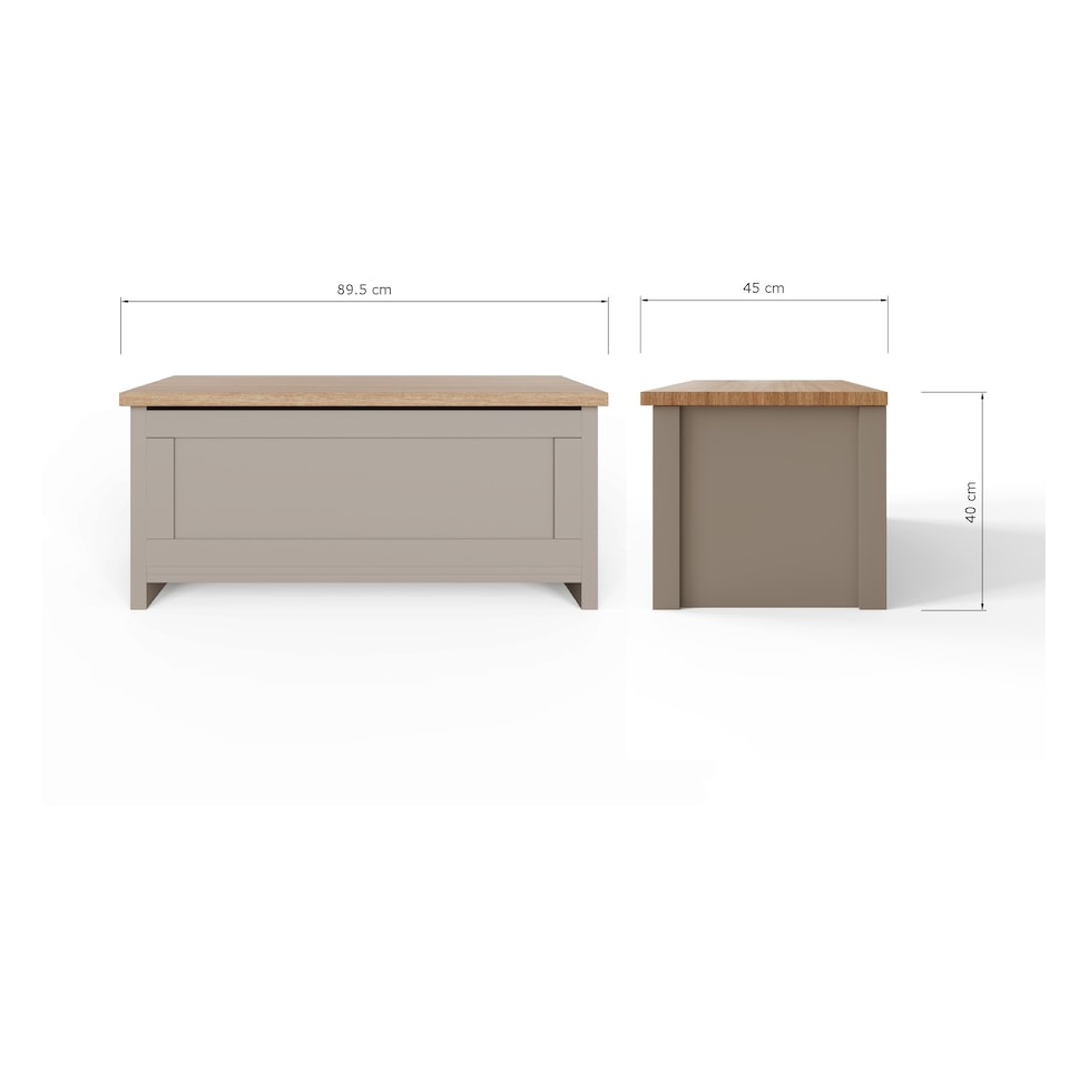 image 1 of Lancaster Ottoman Storage Box | Grey | Grey