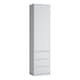 image 1 of Fribo Tall Narrow 1 Door 3 Drawer Cupboard in White