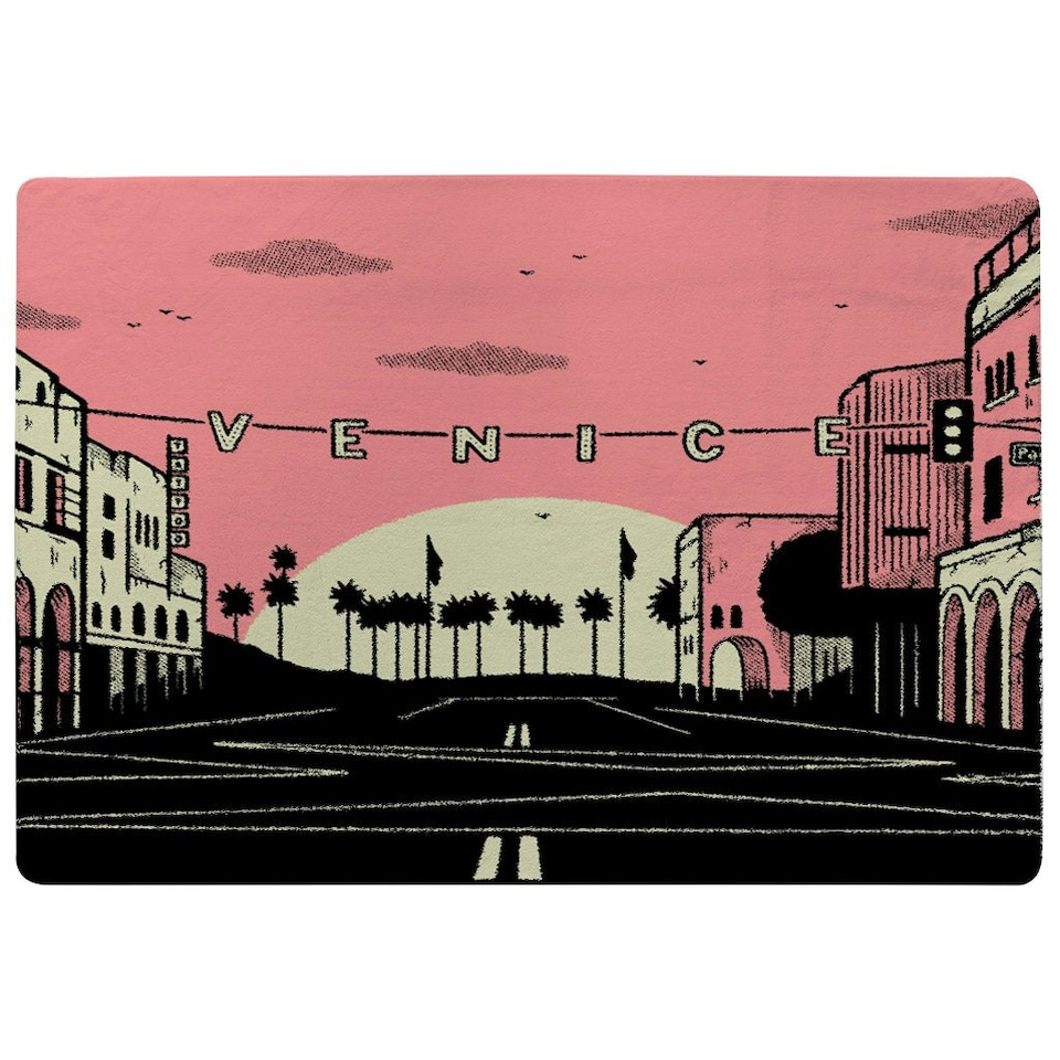 image 1 of Venice Cali Sunset (Rug) Pink | Large: 140x200cm