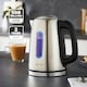 image 5 of GEEPAS Illuminating Electric Kettle 2 Slice Bread Toaster & Microwave Kitchen Combo Set Black