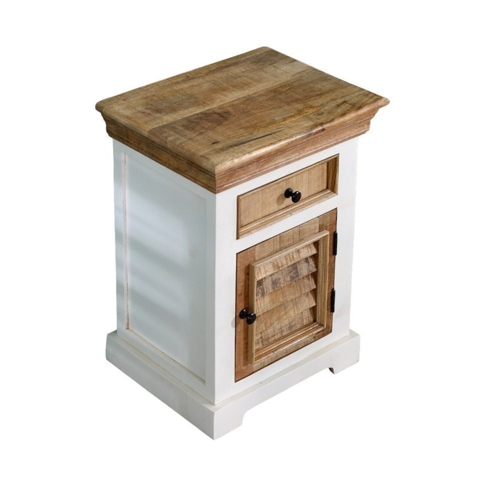 image 1 of Alfie Bedside Cabinet 1 Darwer + Door - Mango Wood - L35 x W45 x H60 cm