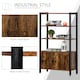 image 4 of HOMCOM Industrial Bookshelf, Storage Cabinet with 3-Tier with Doors, for Home Office, Living Room Rustic Brown
