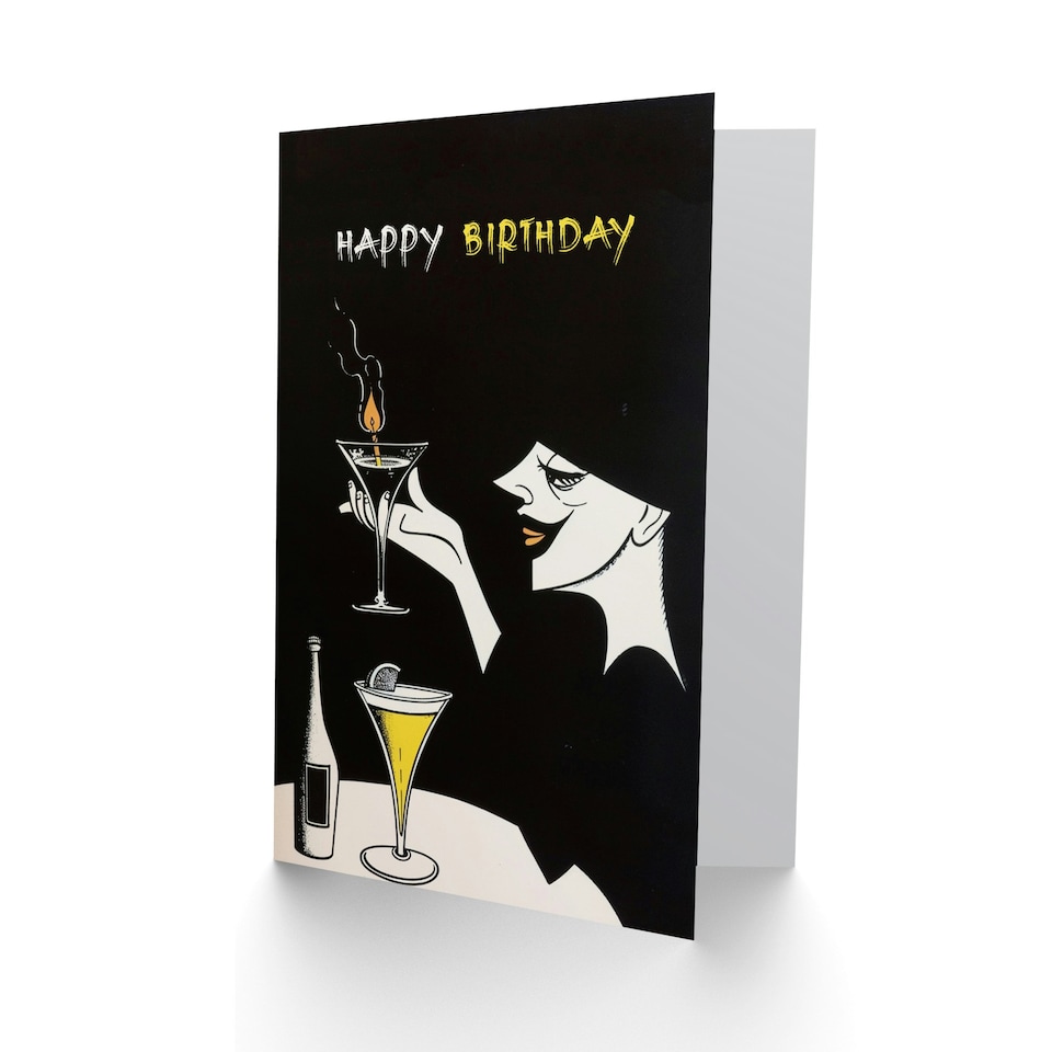 image 1 of Witch Cocktail Potion Candle White Yellow Her Birthday Card