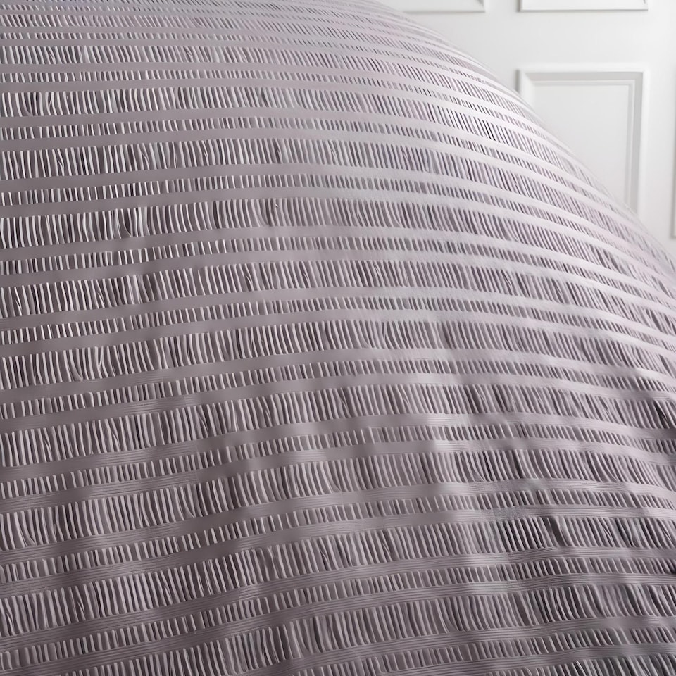 image 1 of OHS Embossed Bedding Set Textured Duvet Cover with Pillowcase | Grey | Double