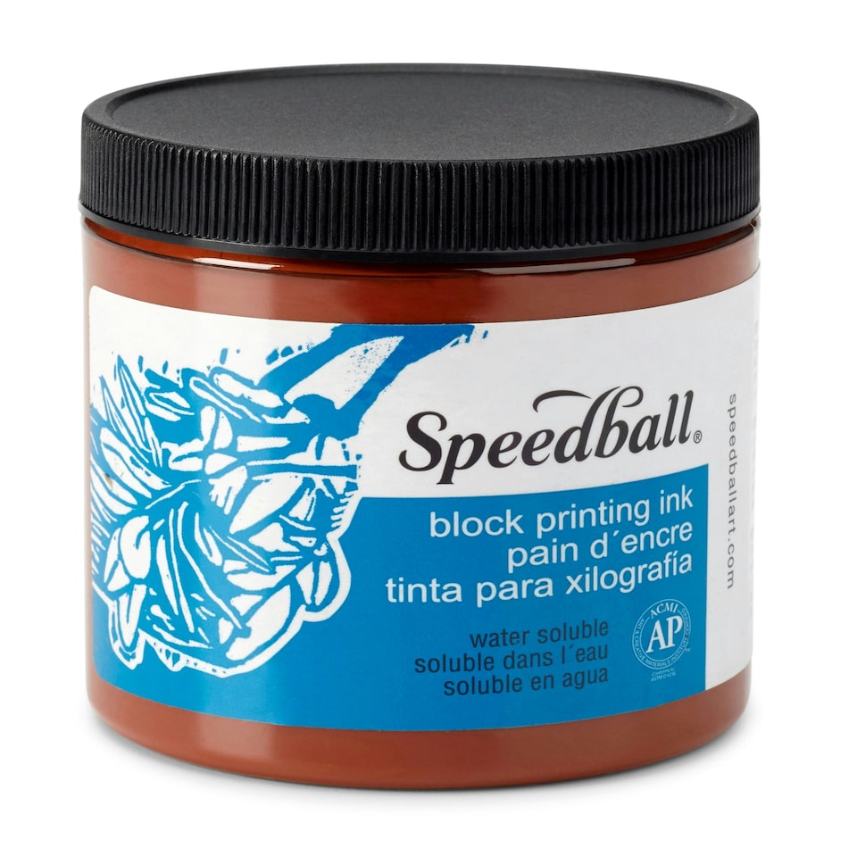 image 1 of Speedball Water-Soluble Block Ink, Brown, 8oz