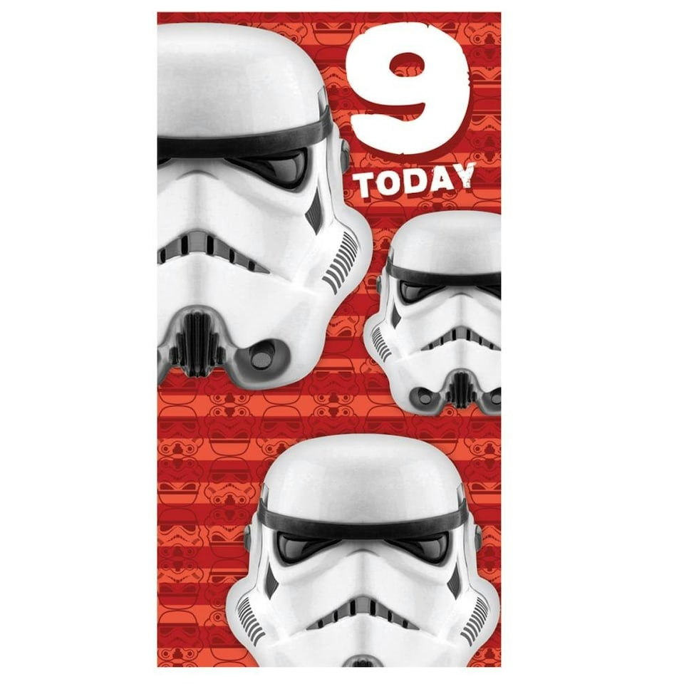 Star Wars Stormtrooper 9th Birthday Greetings Card - Red/White/Black - One Size
