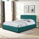 image 6 of 3ft Single Tufted Fabric Gas Lift Ottoman Bed Frame In Green