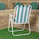 image 9 of 3 Pack of Folding Camping / Picnic Chair in Green and White Garden Patio | Green | Green