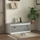 image 2 of HOMCOM Shoe Bench with Seat, Shoe Storage Bench Fabric Drawers, Grey White
