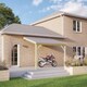 image 1 of Felt Shingle Roof Car Port 2 Post - Wood - L350 x W363 cm - Light Green Green